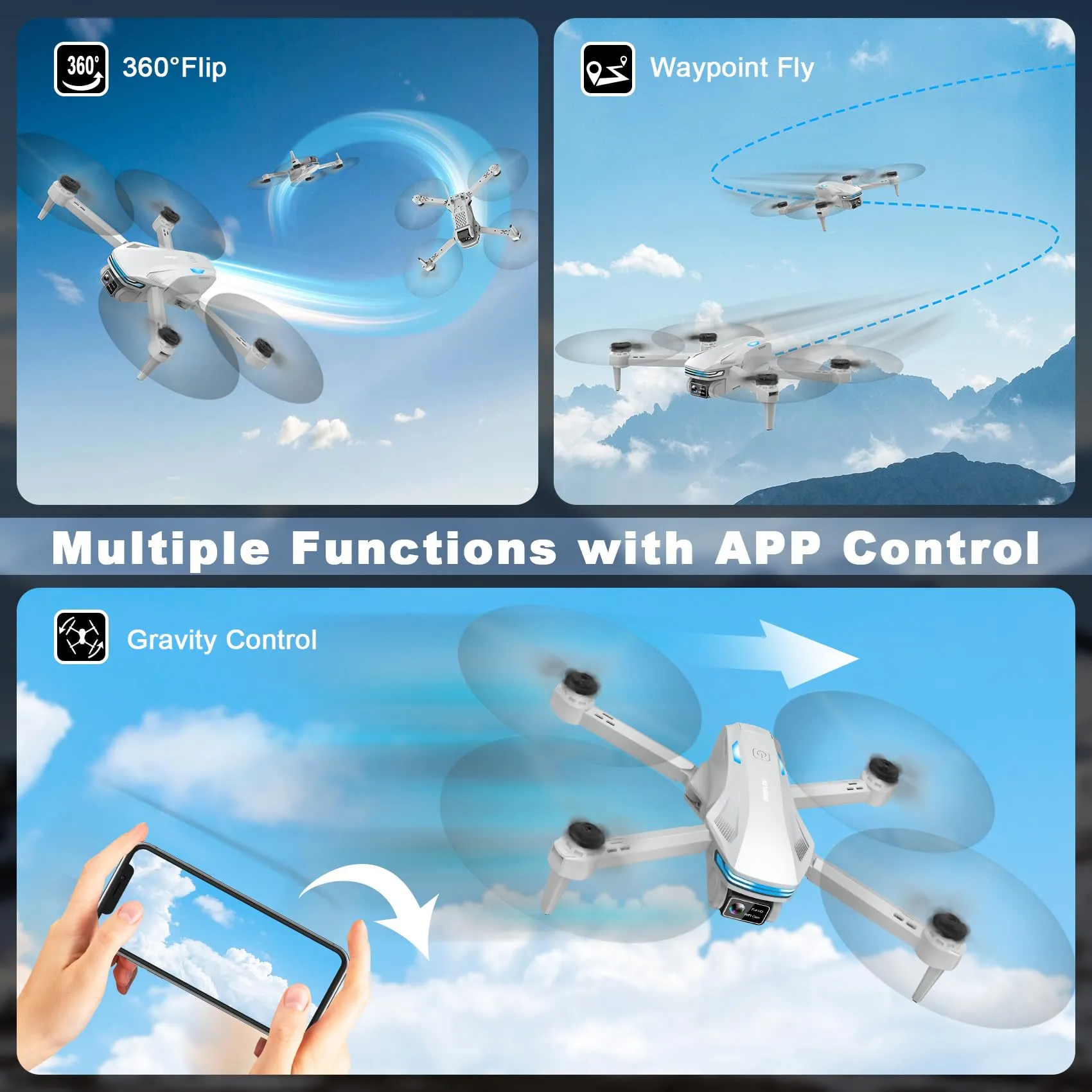1080P FPV Drone with Altitude Hold and Selfie