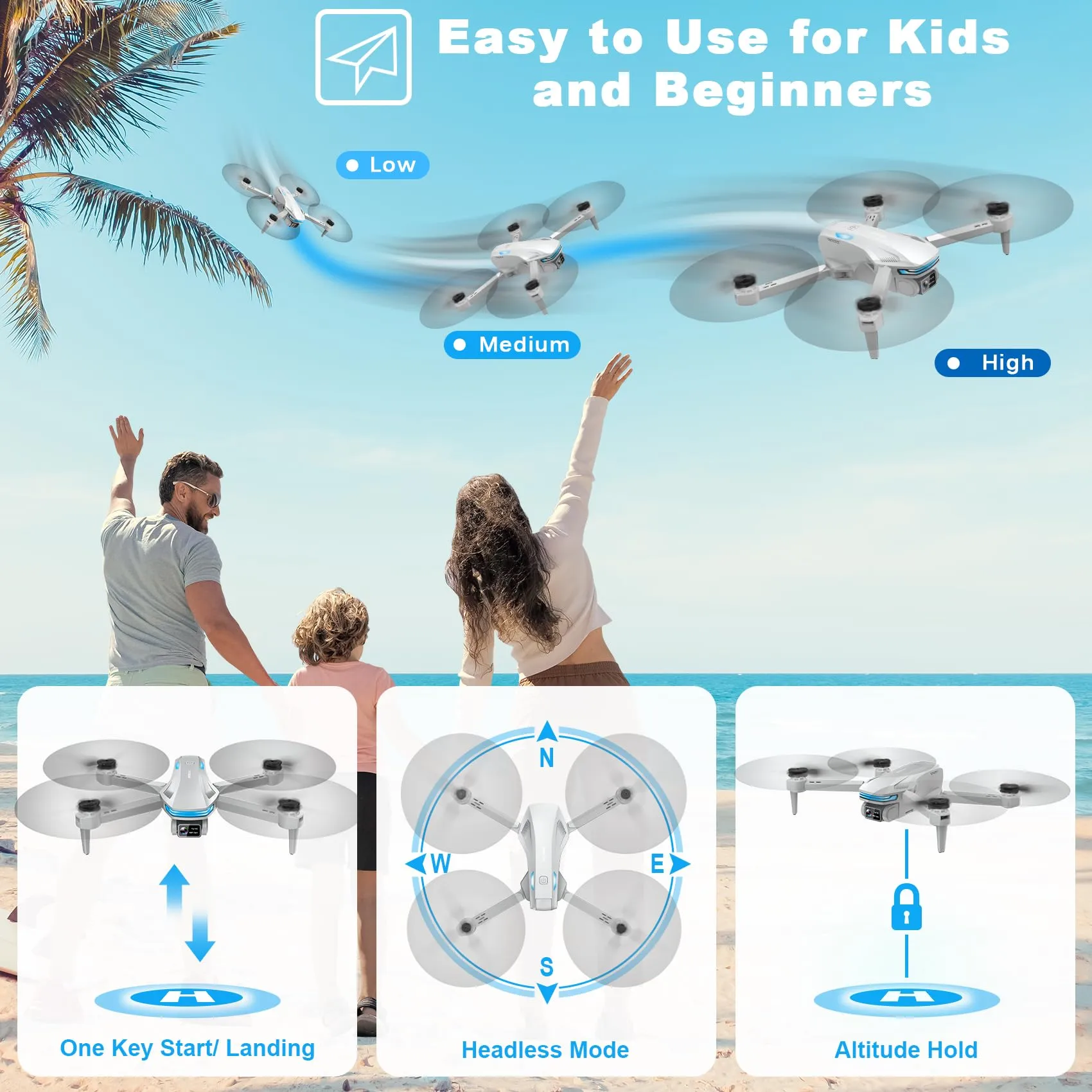 1080P FPV Drone with Altitude Hold and Selfie