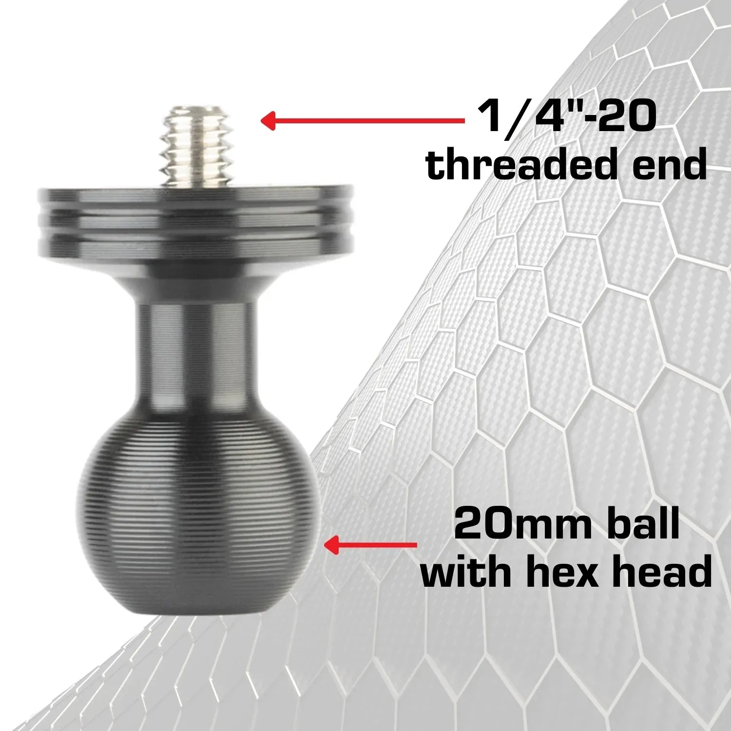 1/4" - 20mm MALE Aluminum Mounting Ball