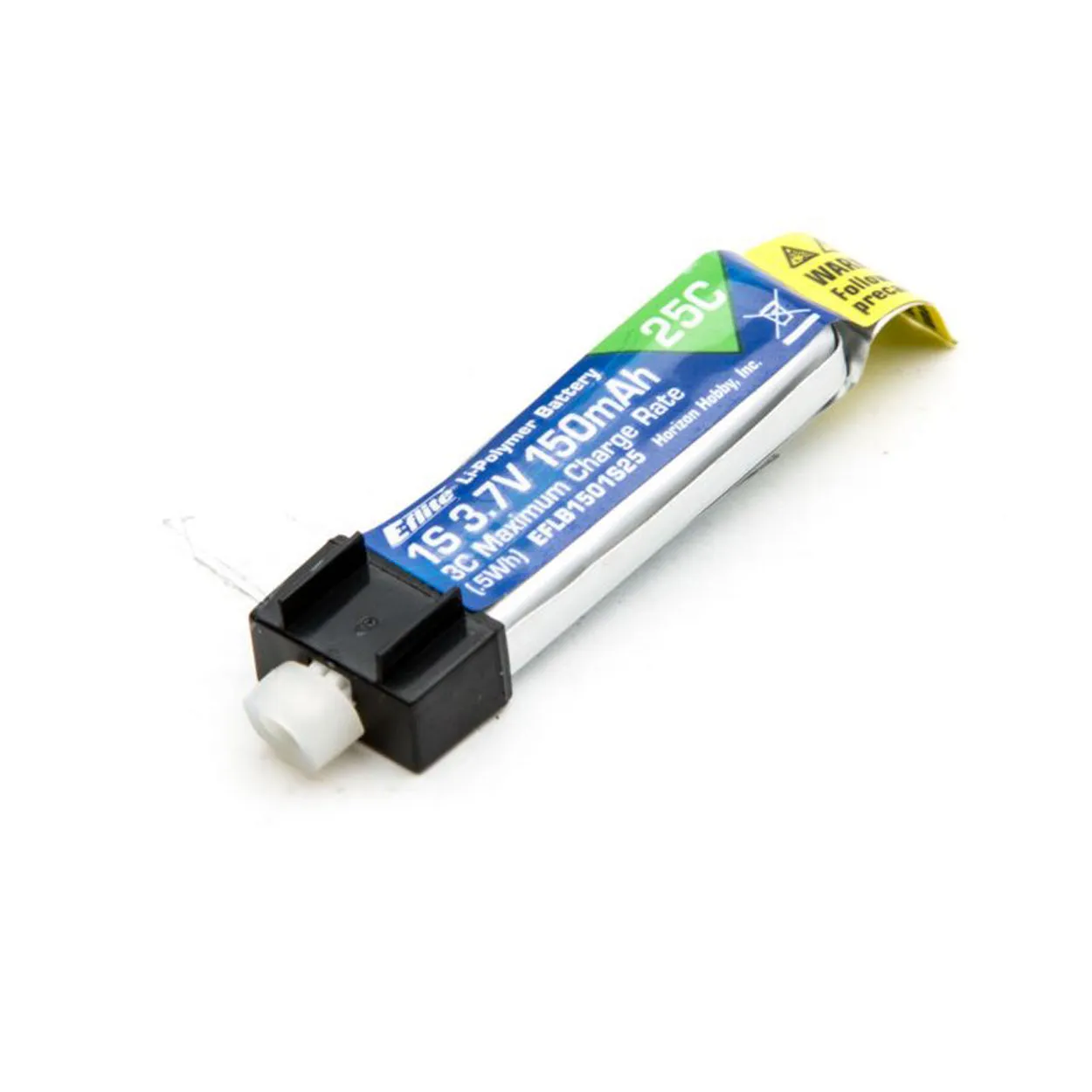 1S 3.7V LiPo Battery, 25C 150mAh, PH 1.5 Ultra Micro