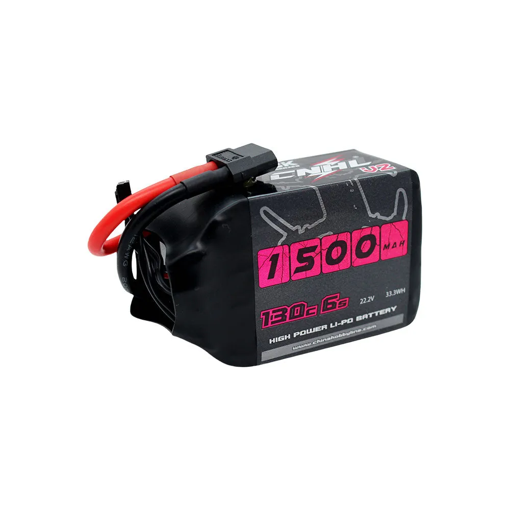 2 Packs CNHL Black Series V2.0 1500mAh 22.2V 6S 130C Lipo Battery with XT60 Plug