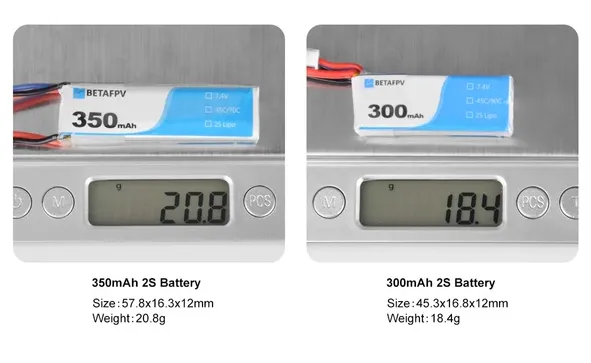 2S 300mAh 45C LiPo Battery with XT30 Connector (2pcs)