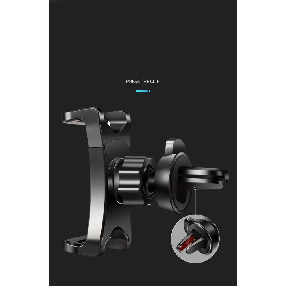 3 in 1 Car GPS Smartphone Holder: Dashboard / Visor Clamp   AC Grid Clip for Lava Xolo Era 4K (2016) - Black