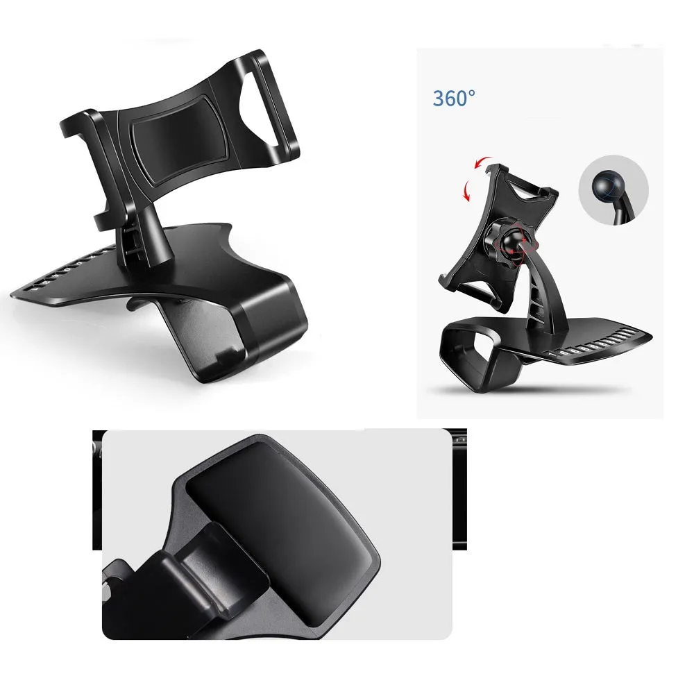 3 in 1 Car GPS Smartphone Holder: Dashboard / Visor Clamp   AC Grid Clip for Lava Xolo Era 4K (2016) - Black