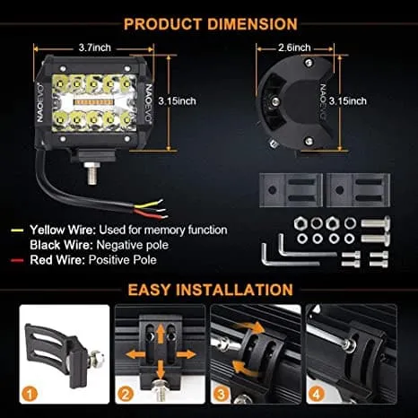 4 Inch 120W Amber White LED Light Pods