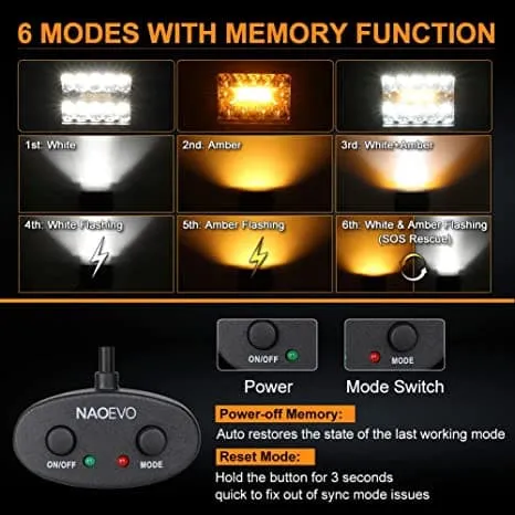 4 Inch 120W Amber White LED Light Pods