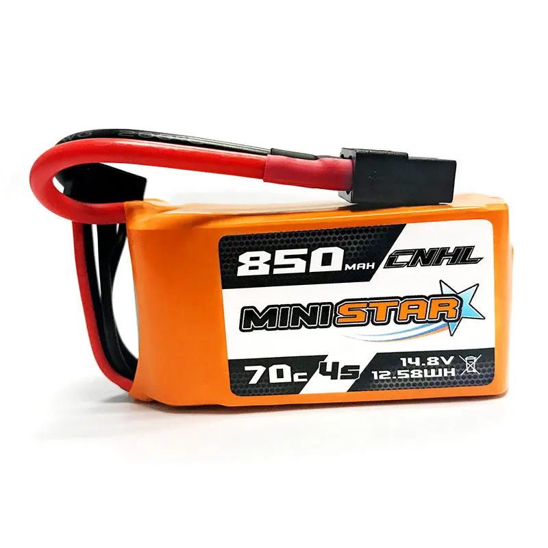 4 Packs CNHL MiniStar 850mAh 14.8V 4S 70C Lipo Battery with XT60 Plug - UK Warehouse