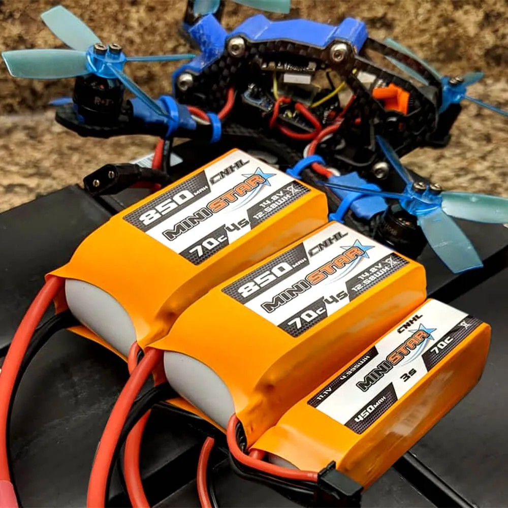 4 Packs CNHL MiniStar 850mAh 14.8V 4S 70C Lipo Battery with XT60 Plug - UK Warehouse