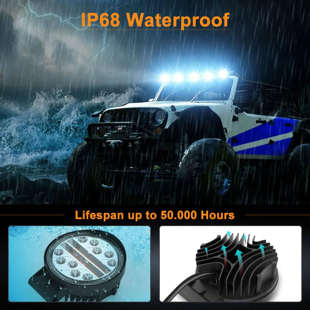 4.5 Inch 140W Round Amber White LED Light Pods