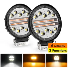 4.5 Inch 140W Round Amber White LED Light Pods