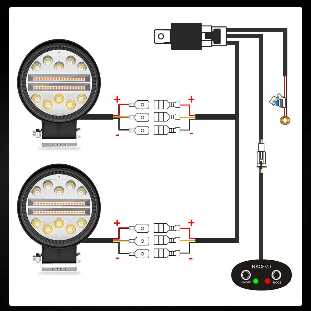 4.5 Inch 140W Round Amber White LED Light Pods