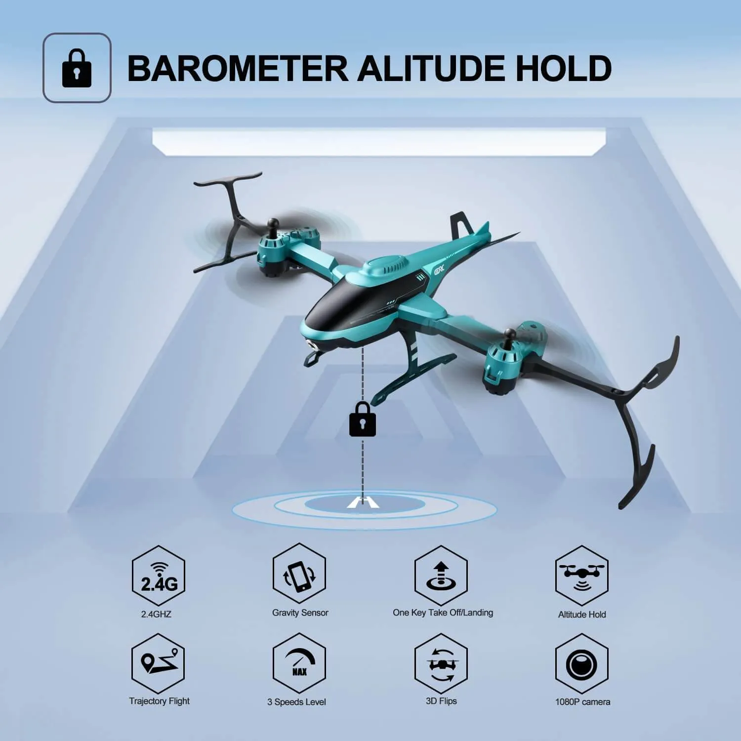 4D-V10 Remote Control Airplane Toy (Blue)