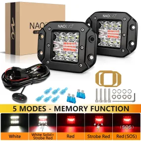 5 Inch 60W Red White LED Light pods