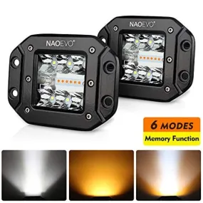 5 Inch 72W Amber White Flush Mount LED Light Pods