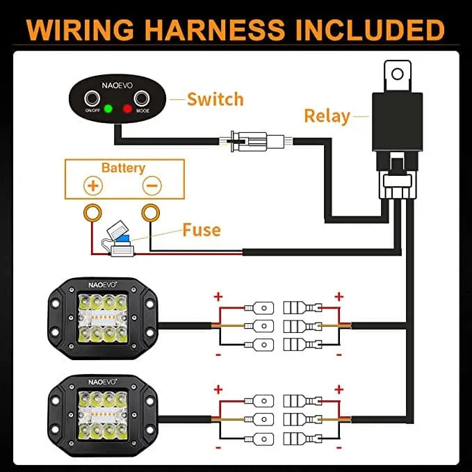 5 Inch 72W Amber White Flush Mount LED Light Pods