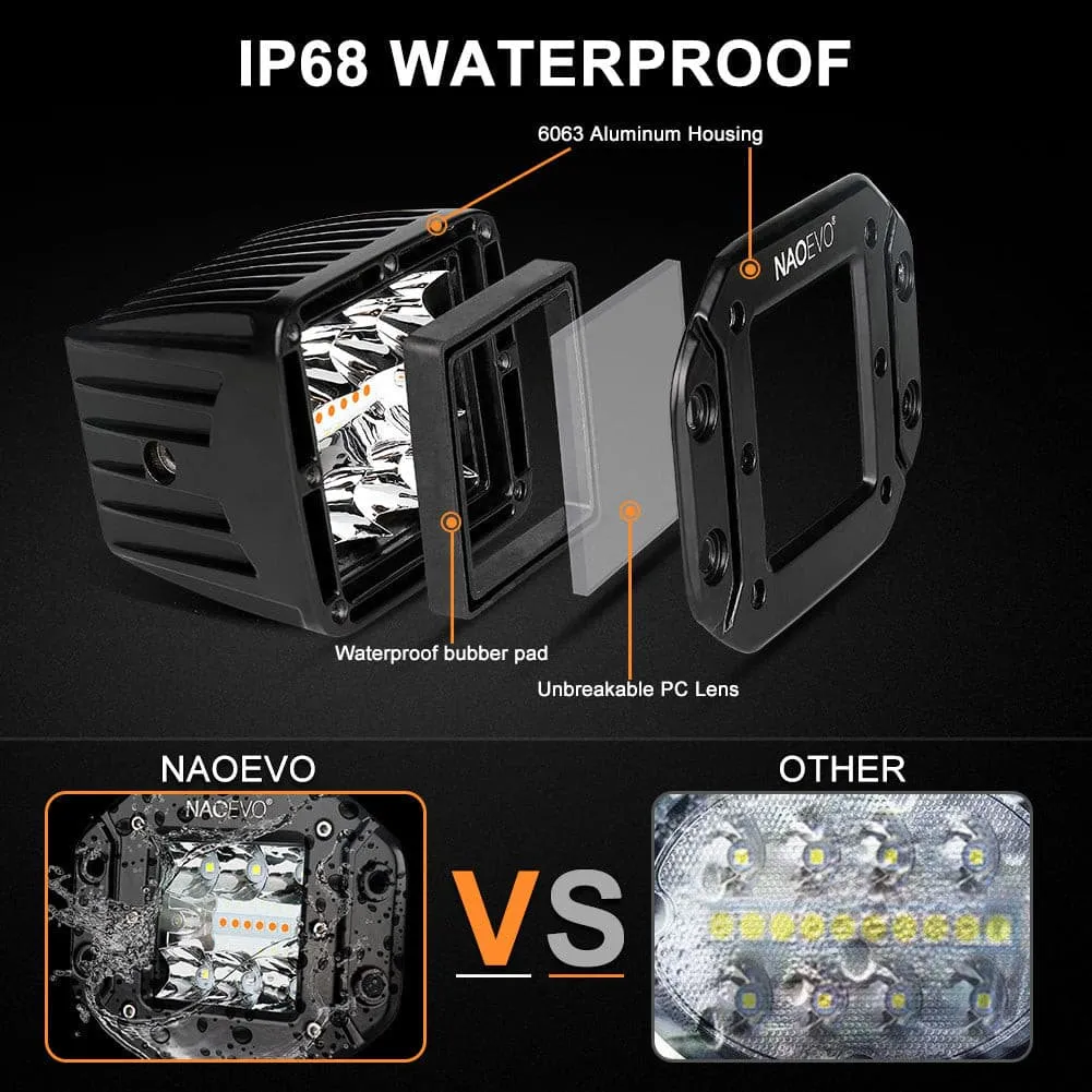 5 Inch 72W Amber White Flush Mount LED Light Pods