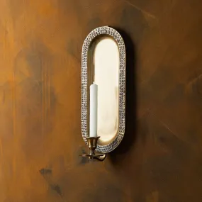 Beacon wall mounted candle holder in antiqued brass