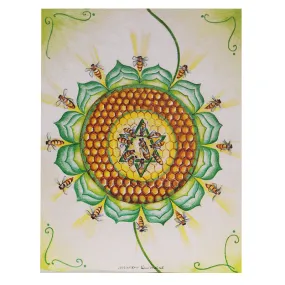 Bee 4th Chakra Card 4.2"w x 5.25"l
