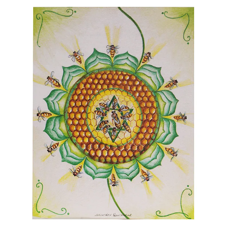 Bee 4th Chakra Card 4.2"w x 5.25"l