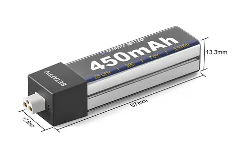 BETAFPV - BT3.0 450mAh 2S LiHV Battery (2pcs)