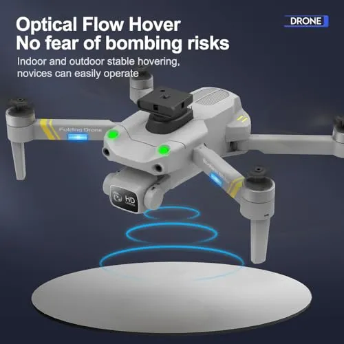 Bingchat New Upgraded Brushless Motor Safe Drone for Kids with Camera, Drone for Adults with Obstacle Avoidance, 45 Minutes 3 Batteries, Protective Frames, Cool Flash Lights , 3D Flips, Stable Hover,