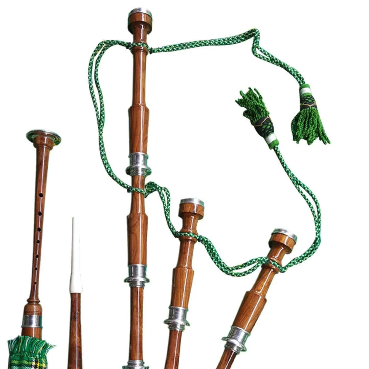 Black & Rosewood Irish Bagpipes With Full Metal Fittings In All Finishes