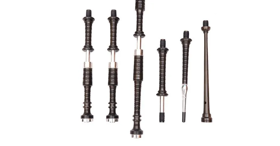 Black & Rosewood Irish Bagpipes With Full Metal Fittings In All Finishes