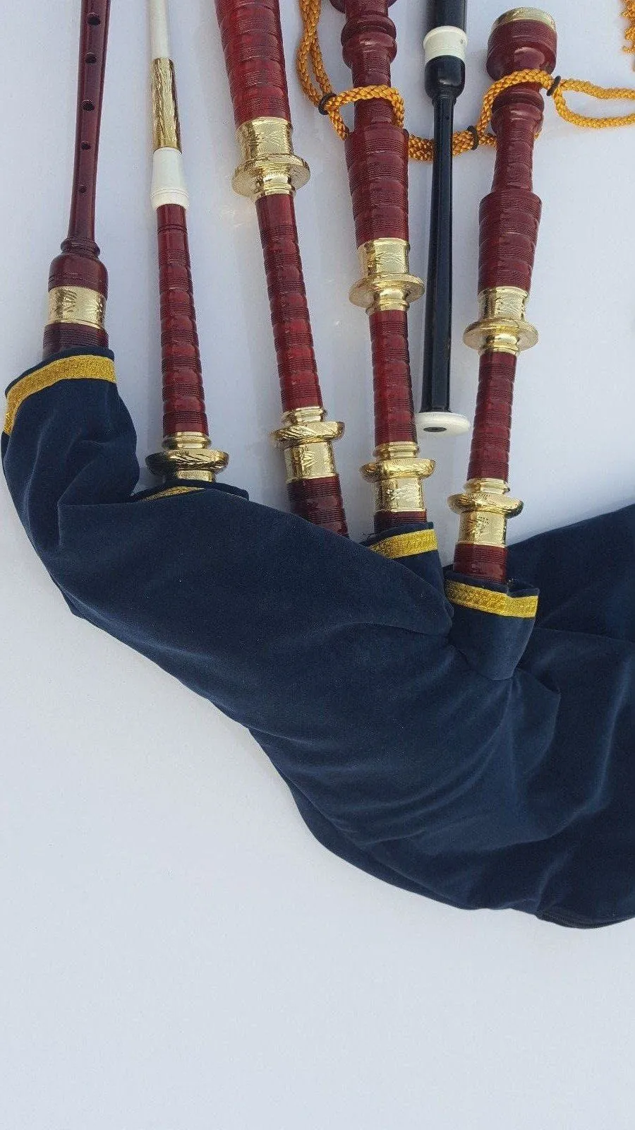Black & Rosewood Irish Bagpipes With Full Metal Fittings In All Finishes