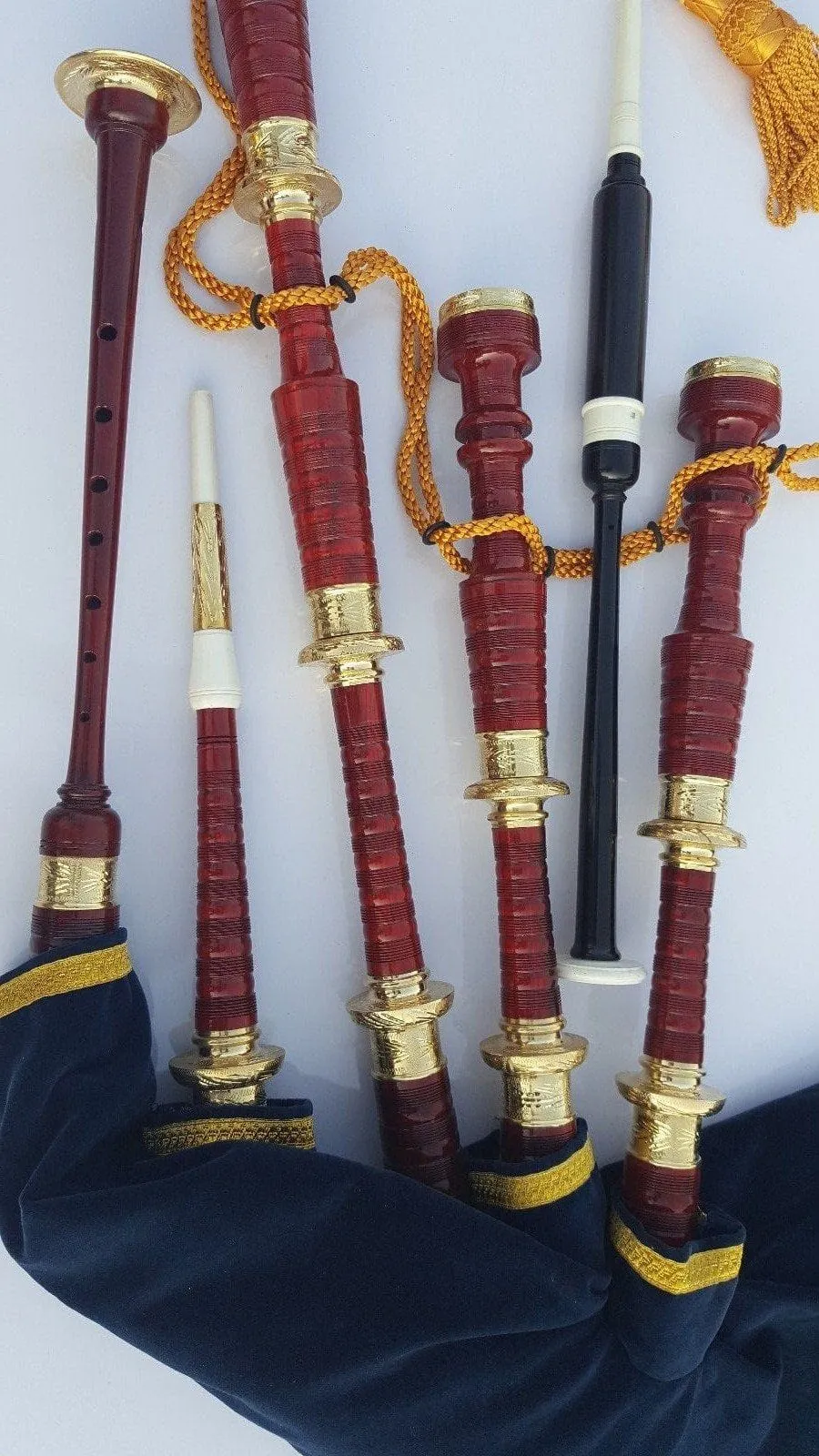 Black & Rosewood Irish Bagpipes With Full Metal Fittings In All Finishes