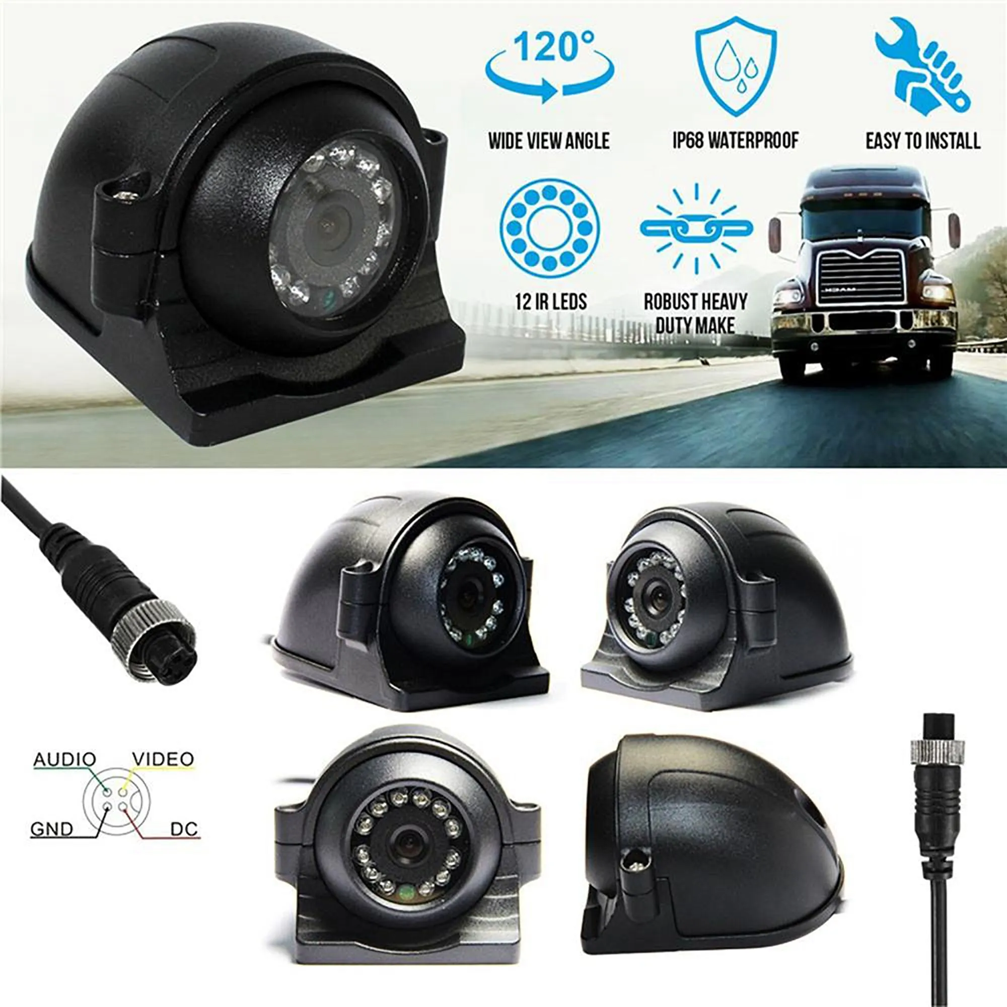 Black Box 1080P Dash Cam, 3-4 Cam MDVR System, For Fleets/ Truckers