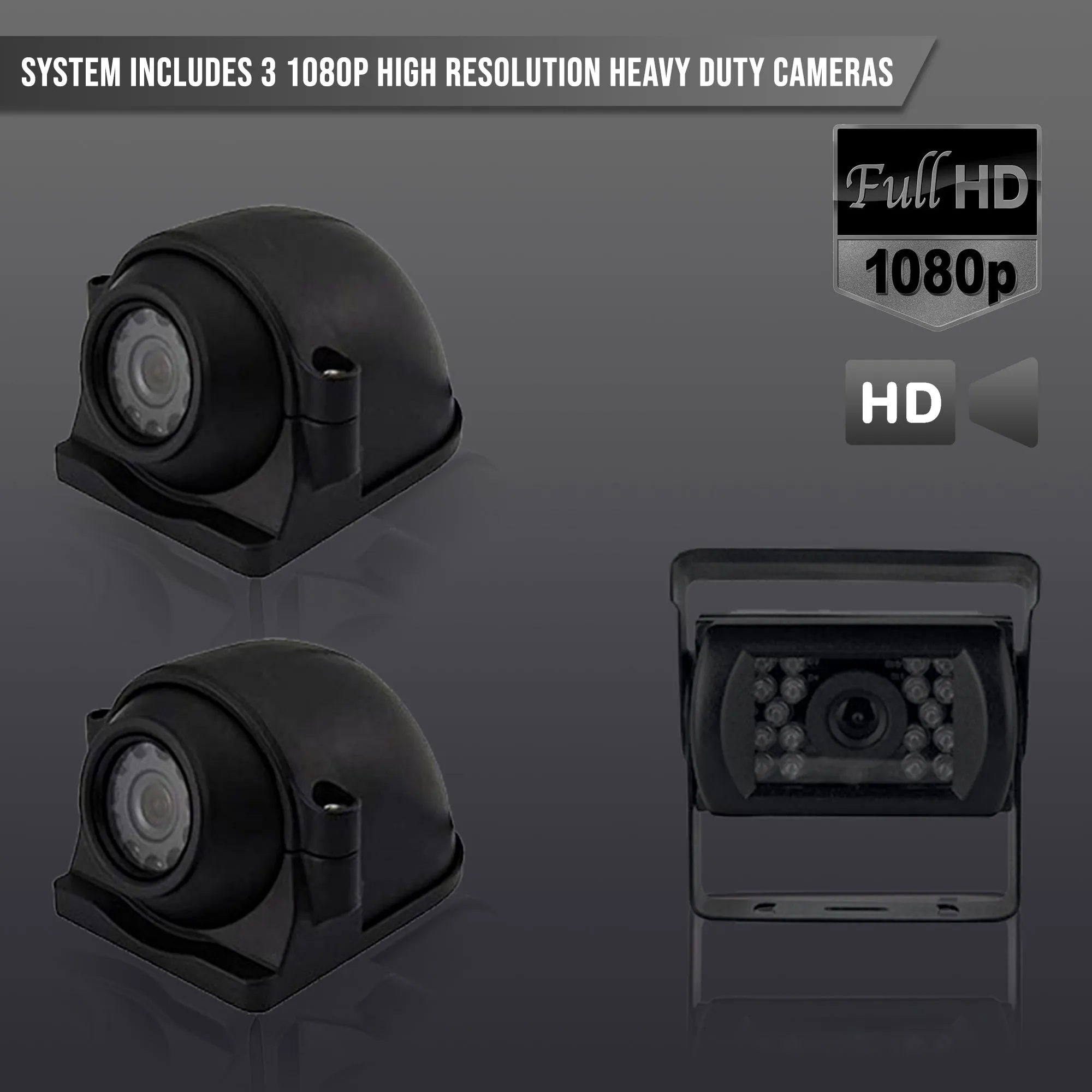 Black Box 1080P Dash Cam, 3-4 Cam MDVR System, For Fleets/ Truckers