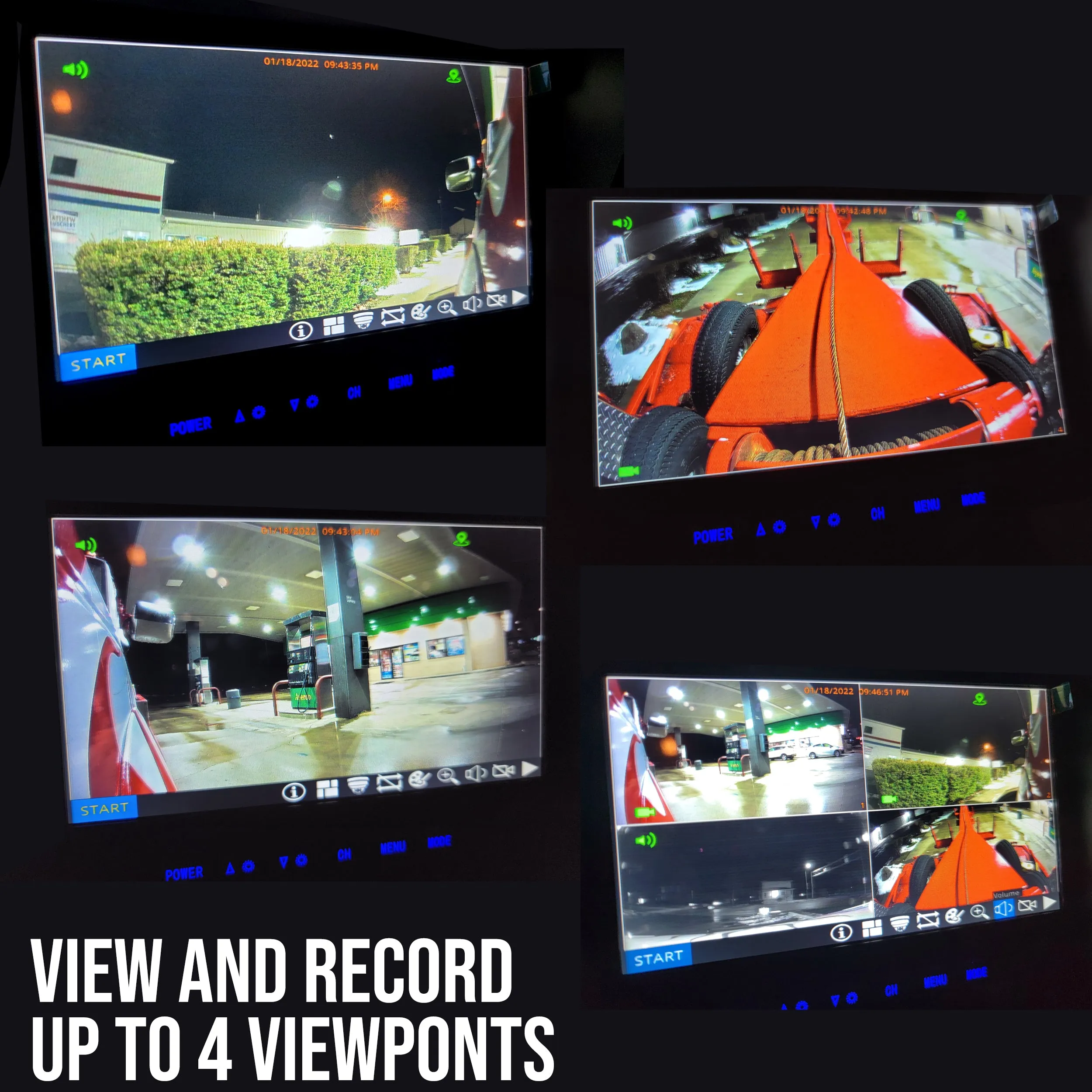 Black Box 1080P Dash Cam, 3-4 Cam MDVR System, For Fleets/ Truckers