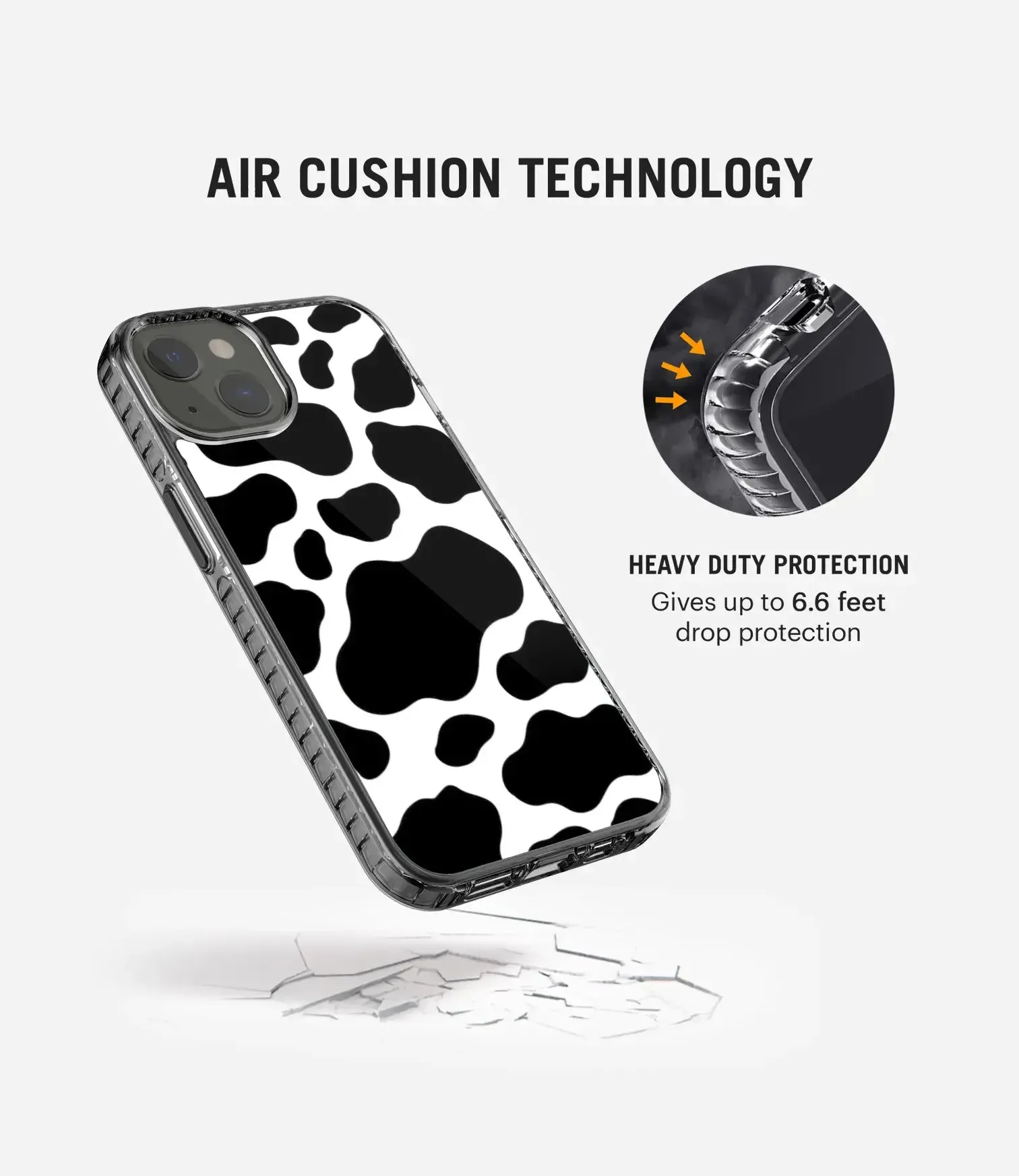 Black Cow Print Y2K Stride 2.0 Phone Case
