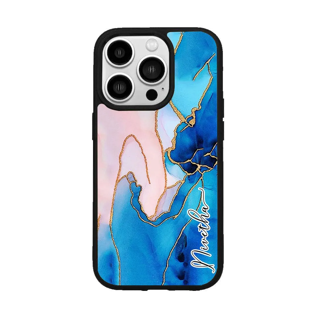 Blue Marble Glossy Metal Case Cover For iPhone