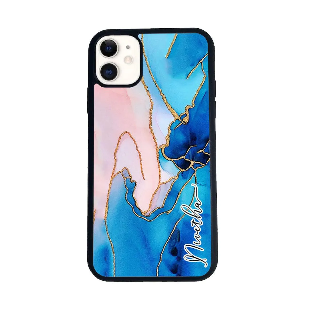 Blue Marble Glossy Metal Case Cover For iPhone