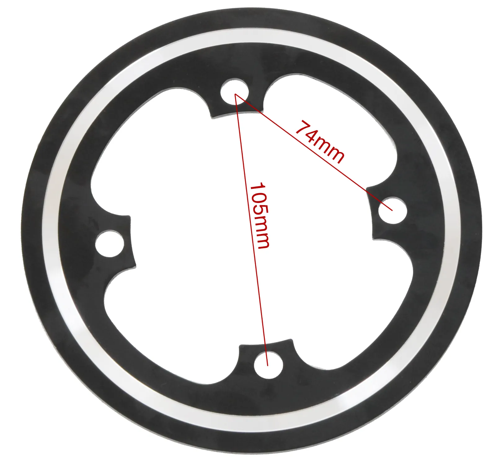 Bosch E-Bike 38T Chain Guard / Chain Wheel Protector - CNC Alloy - Black/Silver