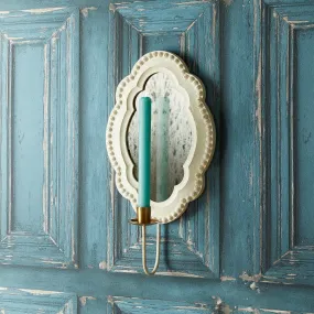 Bracken wall mounted candle holder in natural wood