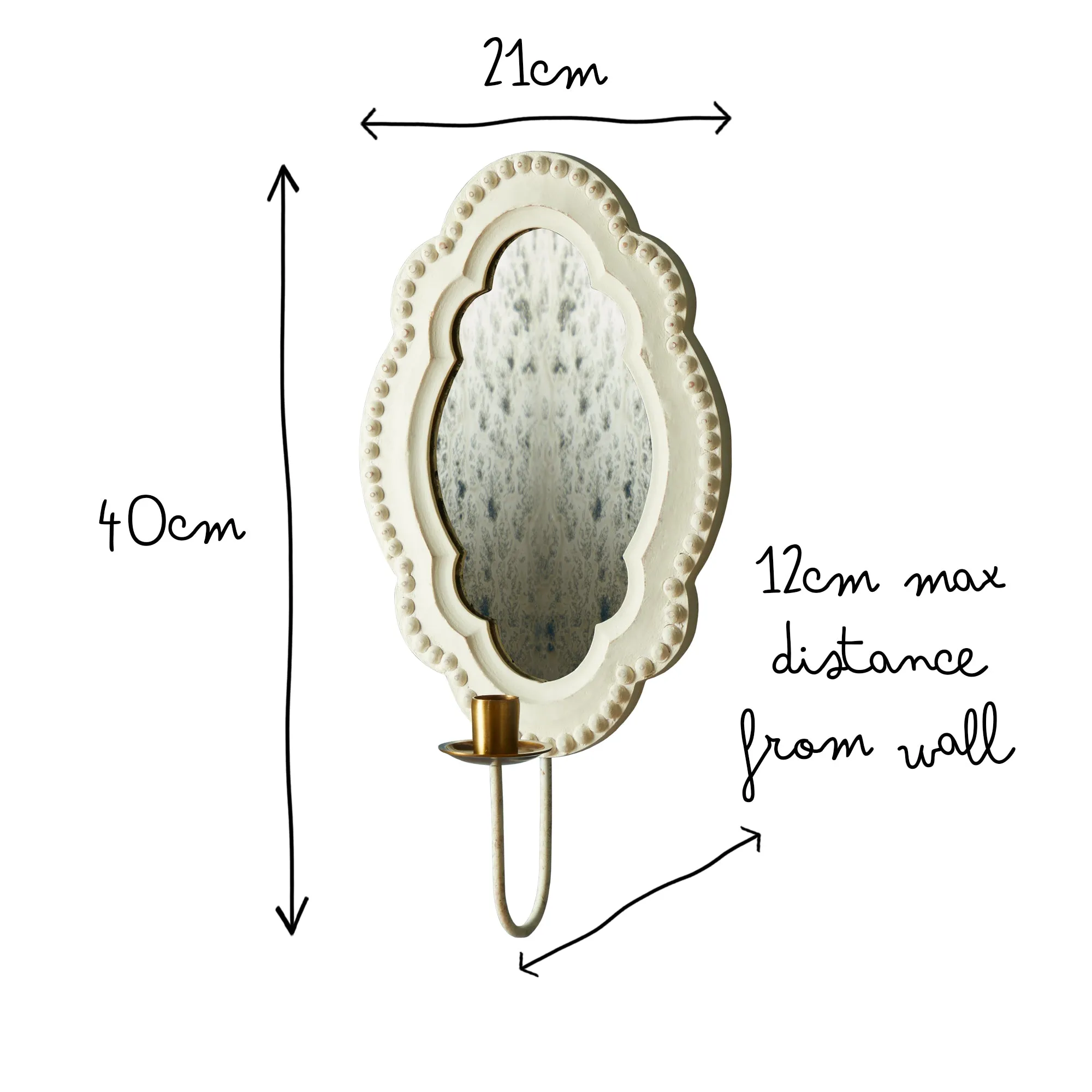 Bracken wall mounted candle holder in natural wood