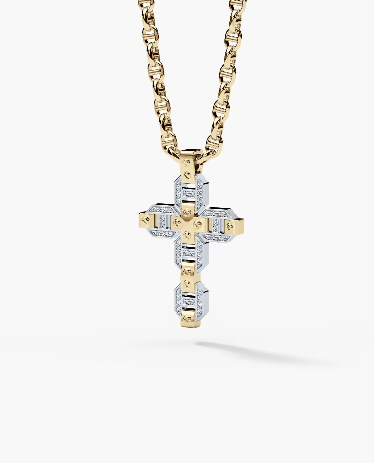 BRIGGS Cross Pendant in Gold with 0.50ct White Diamonds