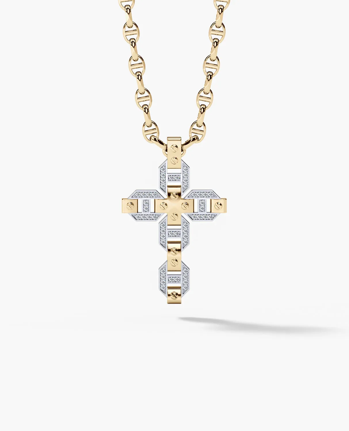BRIGGS Cross Pendant in Gold with 0.50ct White Diamonds