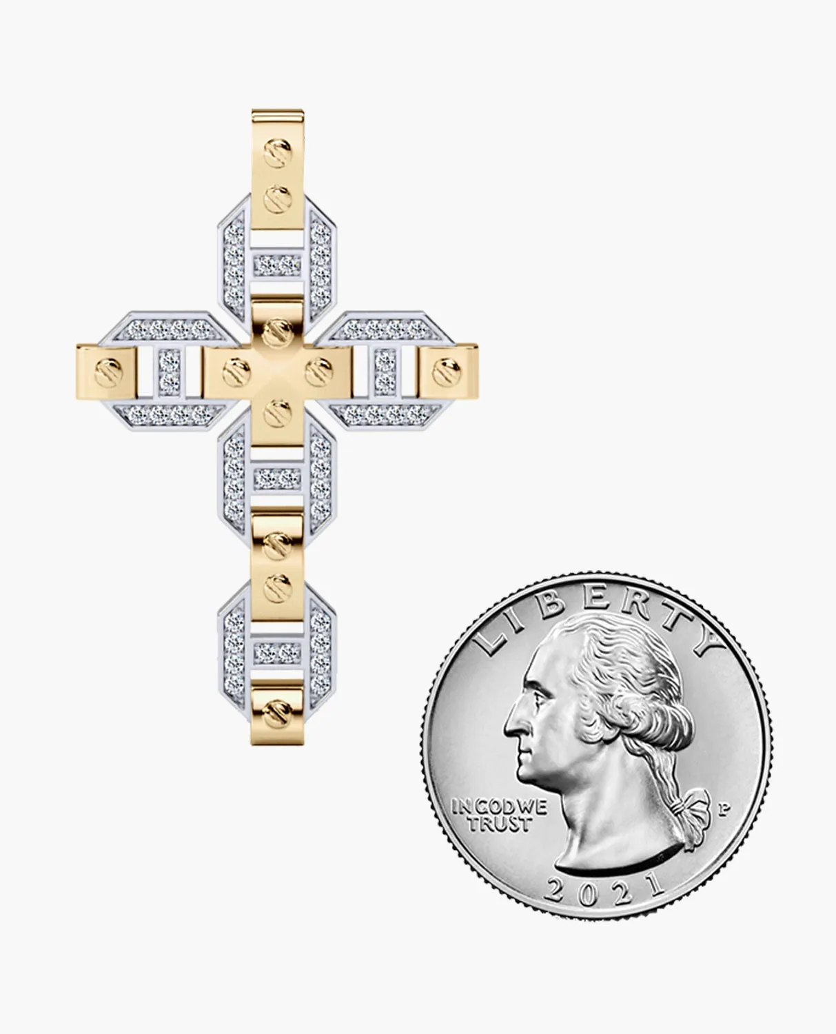BRIGGS Cross Pendant in Gold with 0.50ct White Diamonds