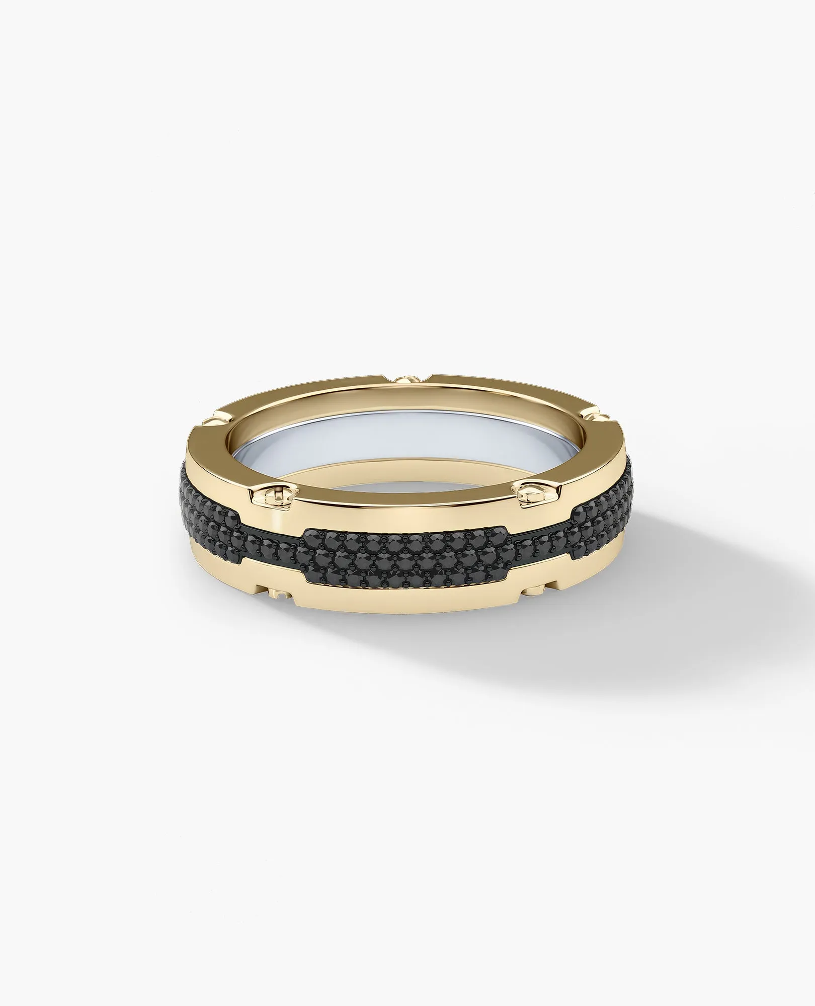 CABARRUS Two-Tone Gold Ring with 0.85ct Black Diamonds