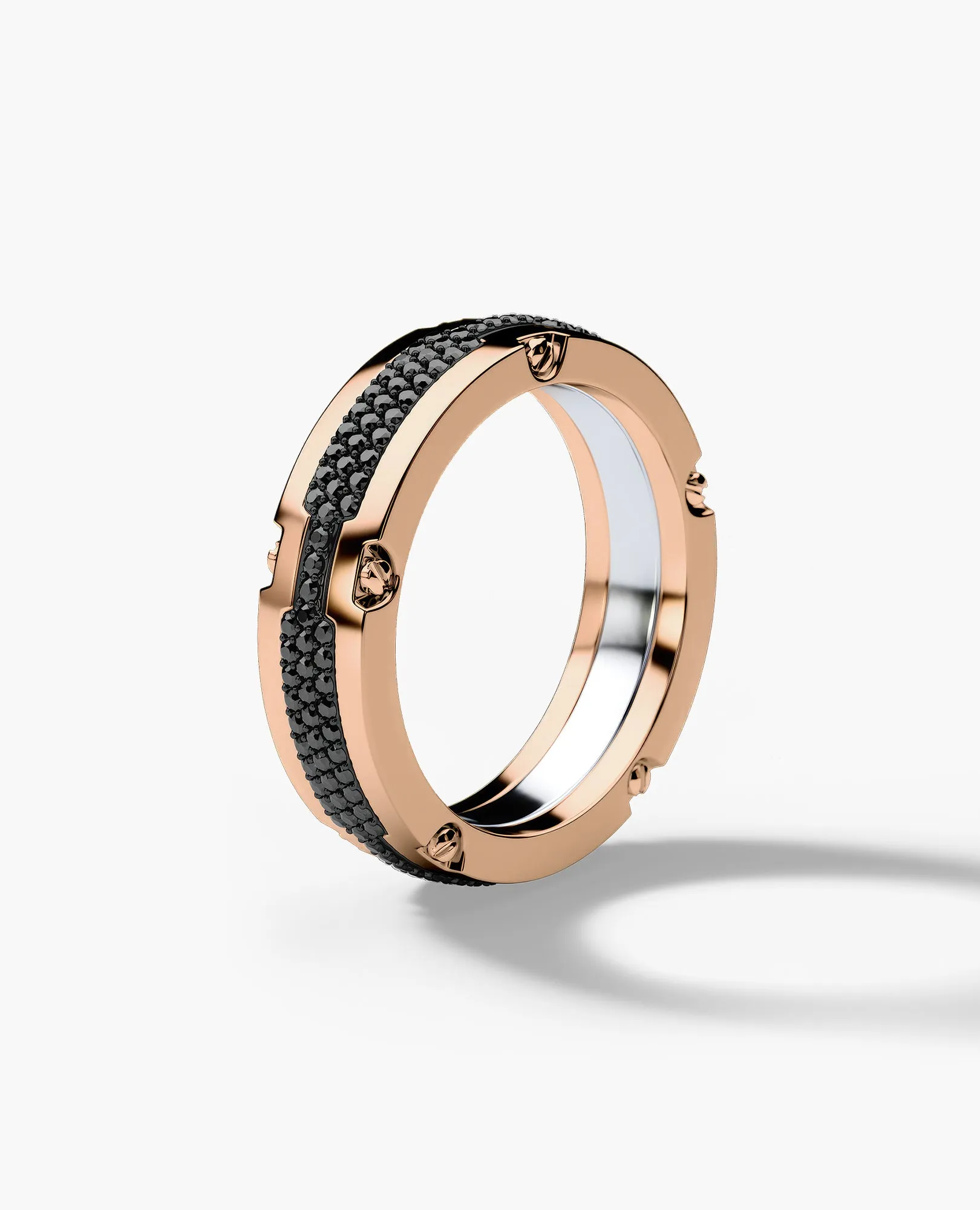 CABARRUS Two-Tone Gold Ring with 0.85ct Black Diamonds