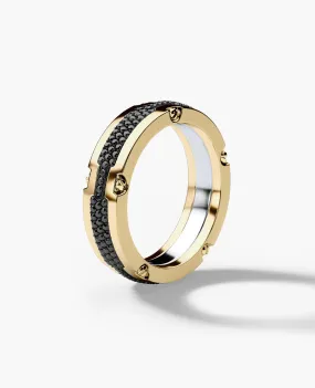 CABARRUS Two-Tone Gold Ring with 0.85ct Black Diamonds
