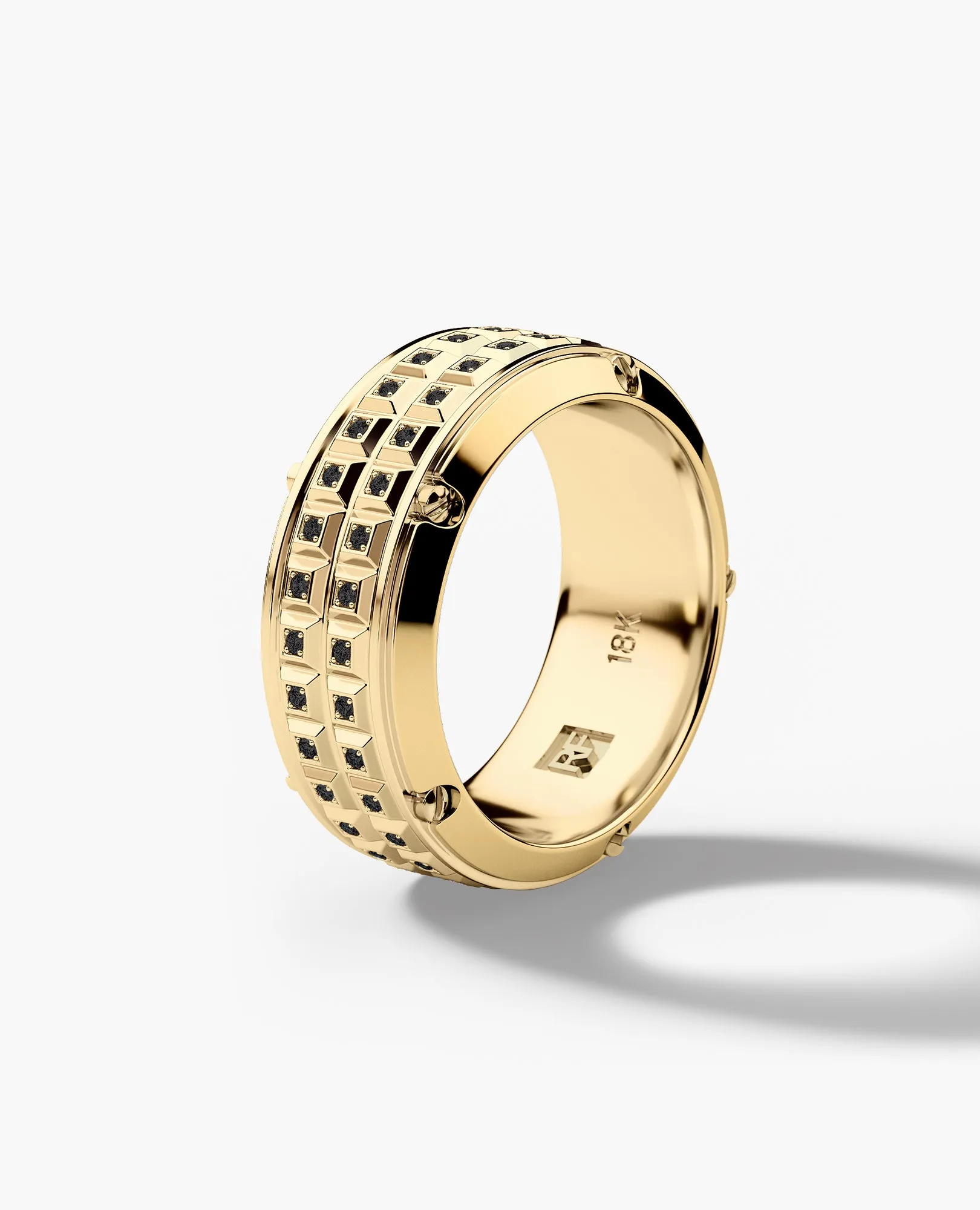 CALHOUN Gold Ring with 0.30ct Black Diamonds