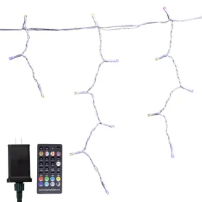 Celebrations Platinum Brilliant LED Micro/5mm RGBW 150 ct Icicle Christmas Lights