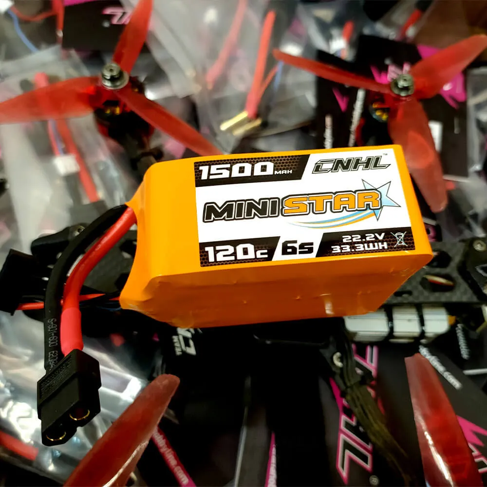 CNHL MiniStar 1500mAh 22.2V 6S 120C Lipo Battery with XT60 Plug