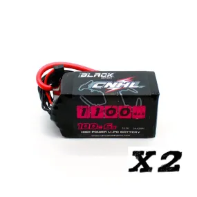 [Combo] 2 Packs CNHL Black Series 1100mAh 22.2V 6S 100C Lipo Battery with XT60 Plug