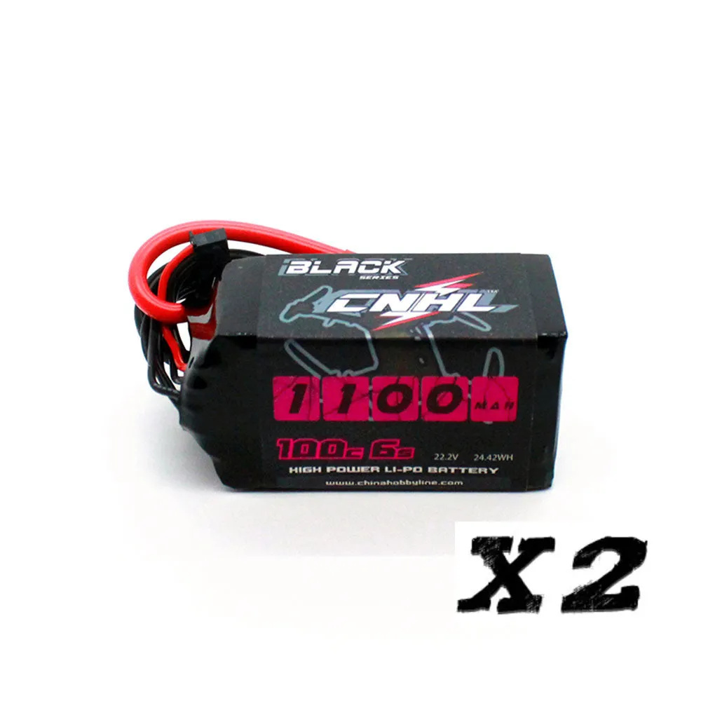 [Combo] 2 Packs CNHL Black Series 1100mAh 22.2V 6S 100C Lipo Battery with XT60 Plug