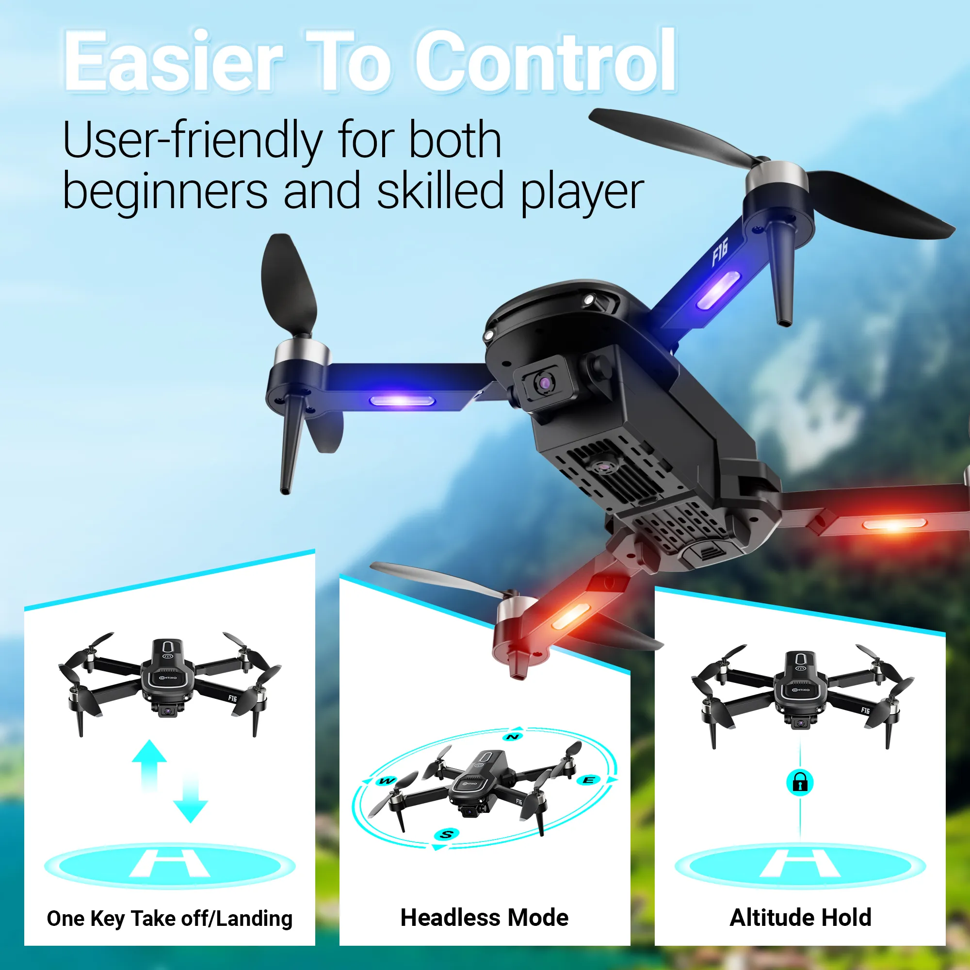 Contixo Arctic F16 FPV Stunt Drone - Includes 1 Battery for Beginners (2024 Model) by Contixo